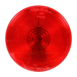 Grommet-Mount 4-1/4" Round Incandescent S/T/T Light - Male Pin, 12V (Red)