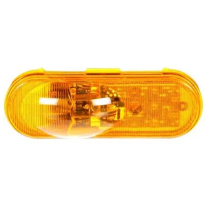 Super 60® Grommet-Mount 6" Oval LED Side Turn Signal Light - 11 Diodes, PL-3, Fit N' Forget S.S., 12V (Amb)