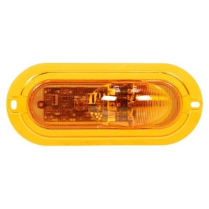 Super 60® Flange-Mount 6-1/2" Oval LED Side Turn Signal Light - 11 Diodes, Fit N' Forget S.S., 12V (Amb)