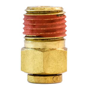 3/8" x 1/2" Male Connector, Push-to-Connect, Brass/Composite