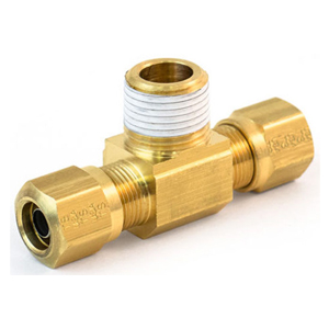 Male Branch Tee, Brass