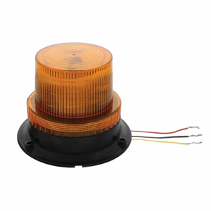 High-Power Perm-Mount LED Mini Strobe Beacon w/ 5 Flash Patterns - Class II, 12/24V (Amb)