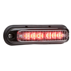 Super-LED® Micron™ 4" Surface-Mount Strobe Light w/ Black Bezel - Class I, 12-24V, 0.6 Peak Amps (Red)
