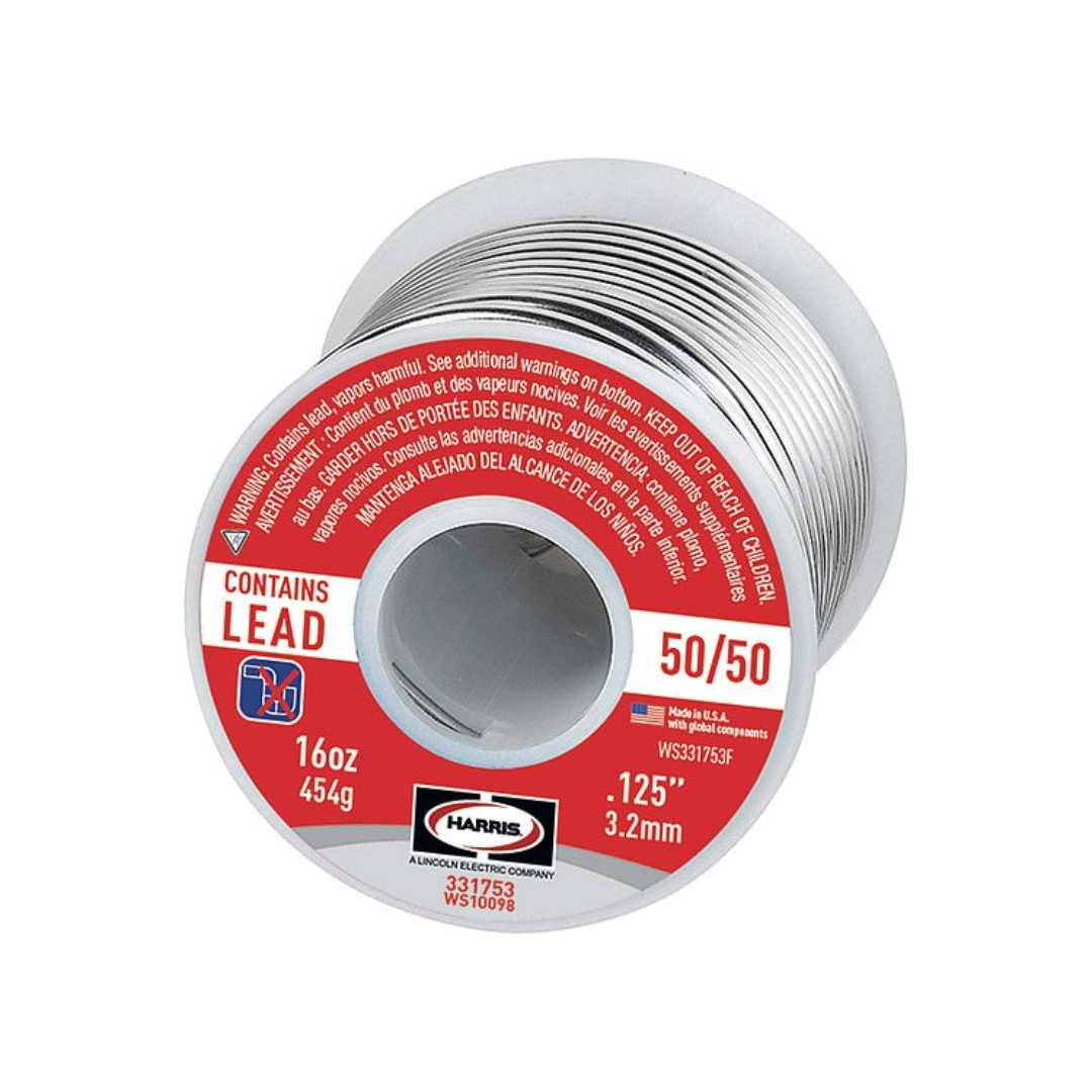 Harris 50/50 Solid Core Solder, 1/8-Inch, 1 lb