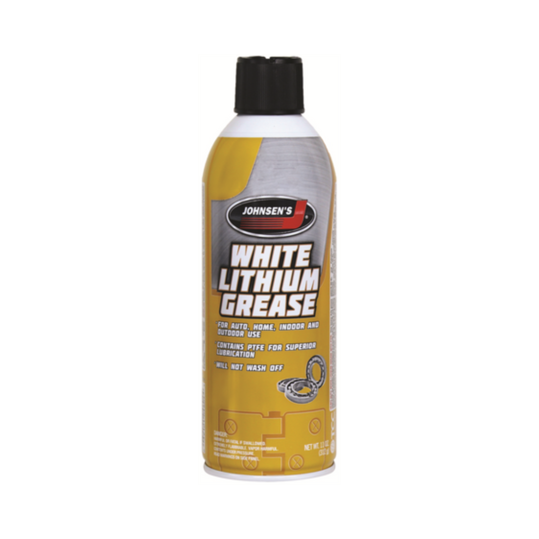 Johnsen’s White Lithium Grease Spray, 11 Ounce Aerosol