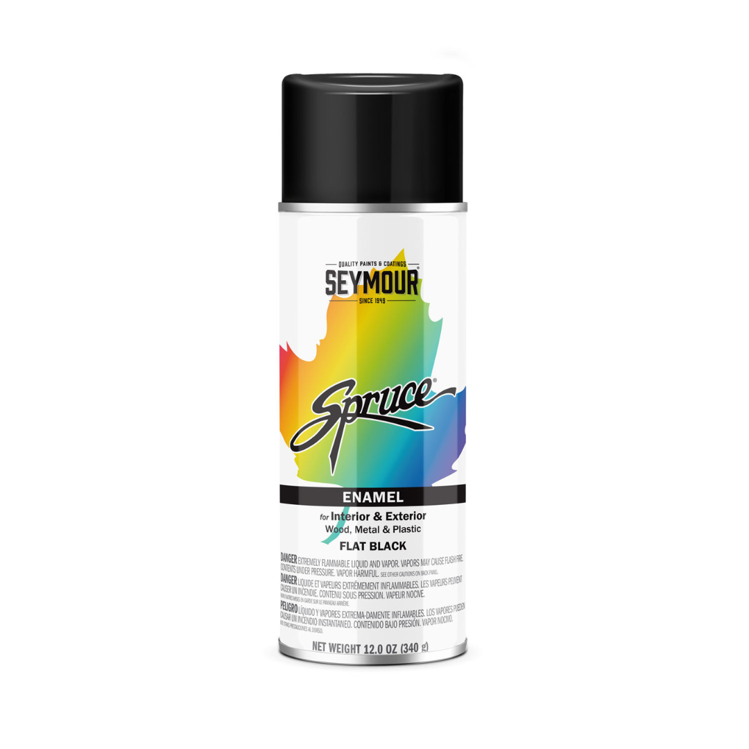 Seymour Spruce Flat Black Enamel Spray Paint 12oz