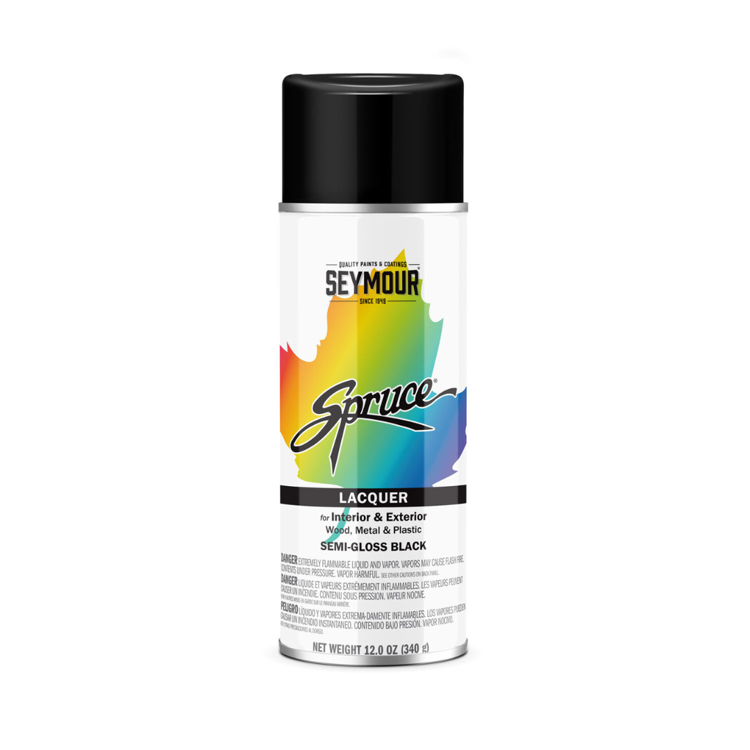 Seymour Spruce Lacquer Semi-Gloss Black Spray 12 oz