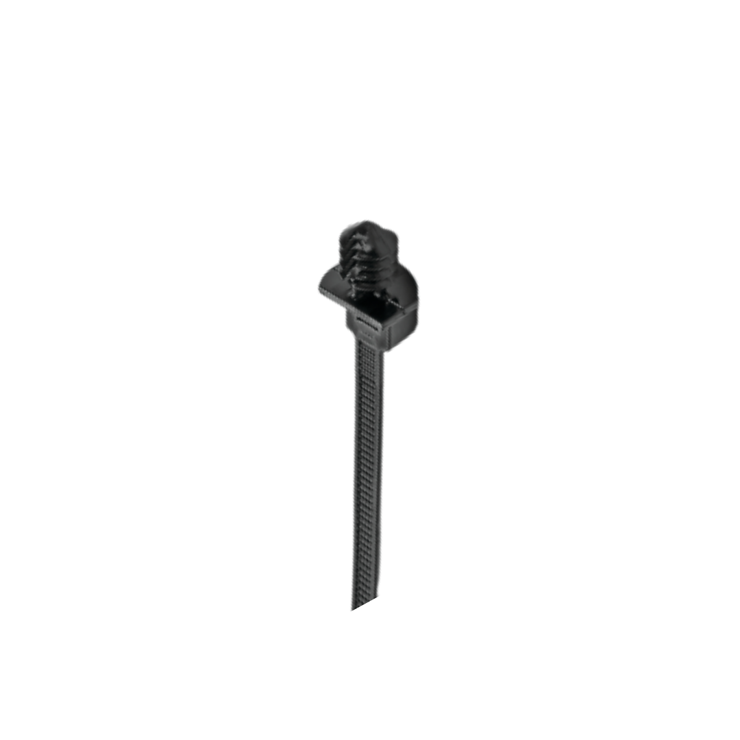 Heat-Resistant 1-Piece Nylon Cable Tie with Fir-Tree Mount 8" - 50 lb Tensile Strength (Black)