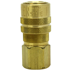 M-Style Brass Coupler 1/4" NPT Female, 1/4" Basic Flow, 40 SCFM, 300 PSI