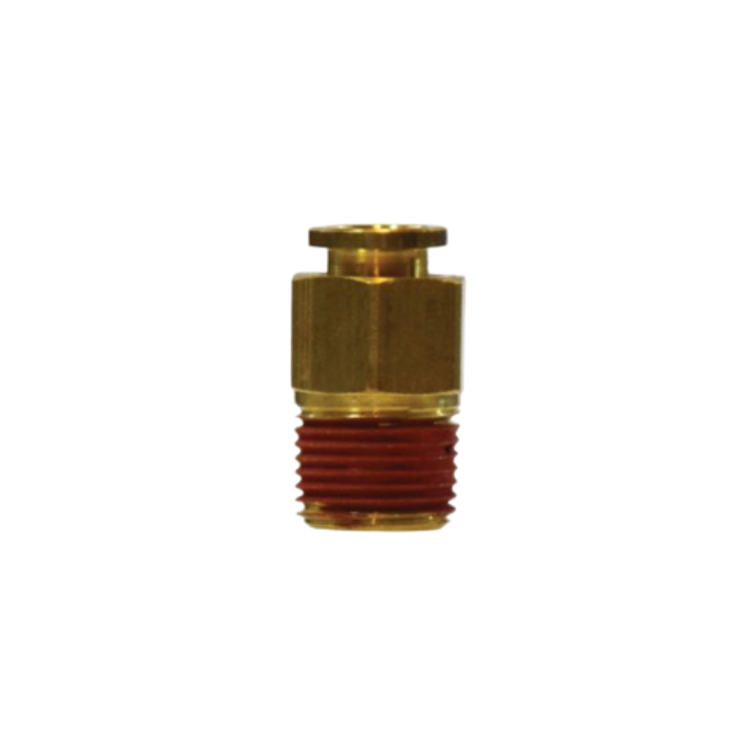 1/8" x 1/4" Push-In Tube x Male Pipe Adapter – Brass, 1/8"-27 x 1/4"-18 Thread