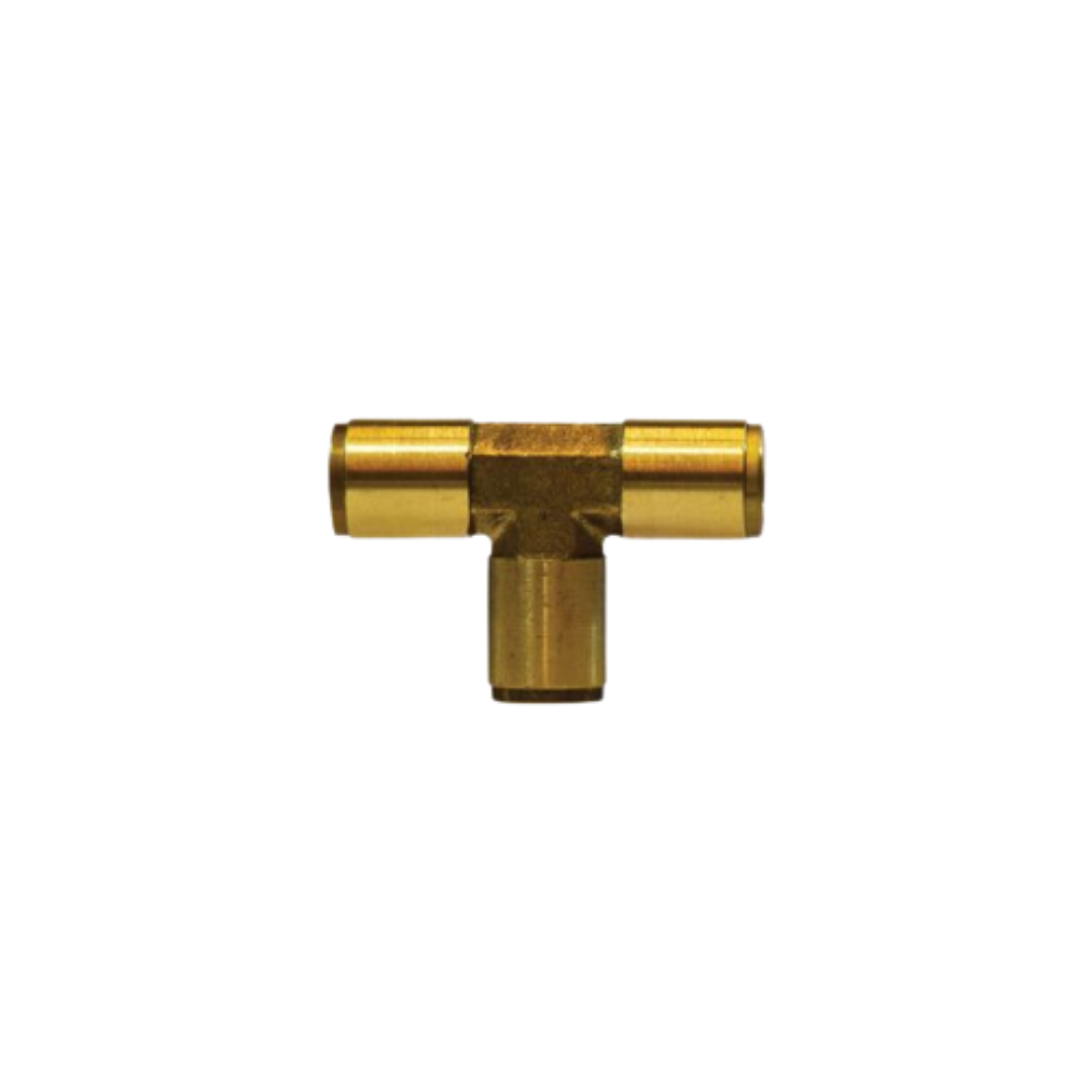 1/8" Push-In Union Tee – Brass, Push-Fit Tube Connector