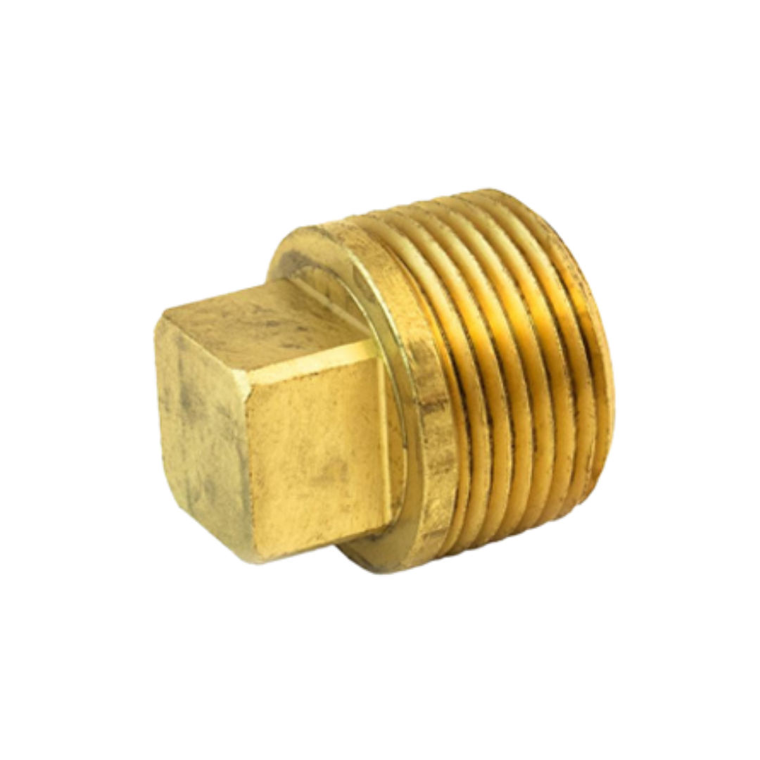 3/4" Brass Pipe Plug – Square Head, Cored