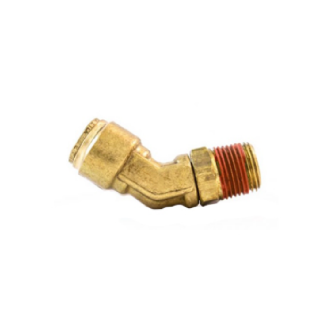 3/8" Tube x 1/4" Male Pipe Brass Push-to-Connect 45° Swivel Elbow