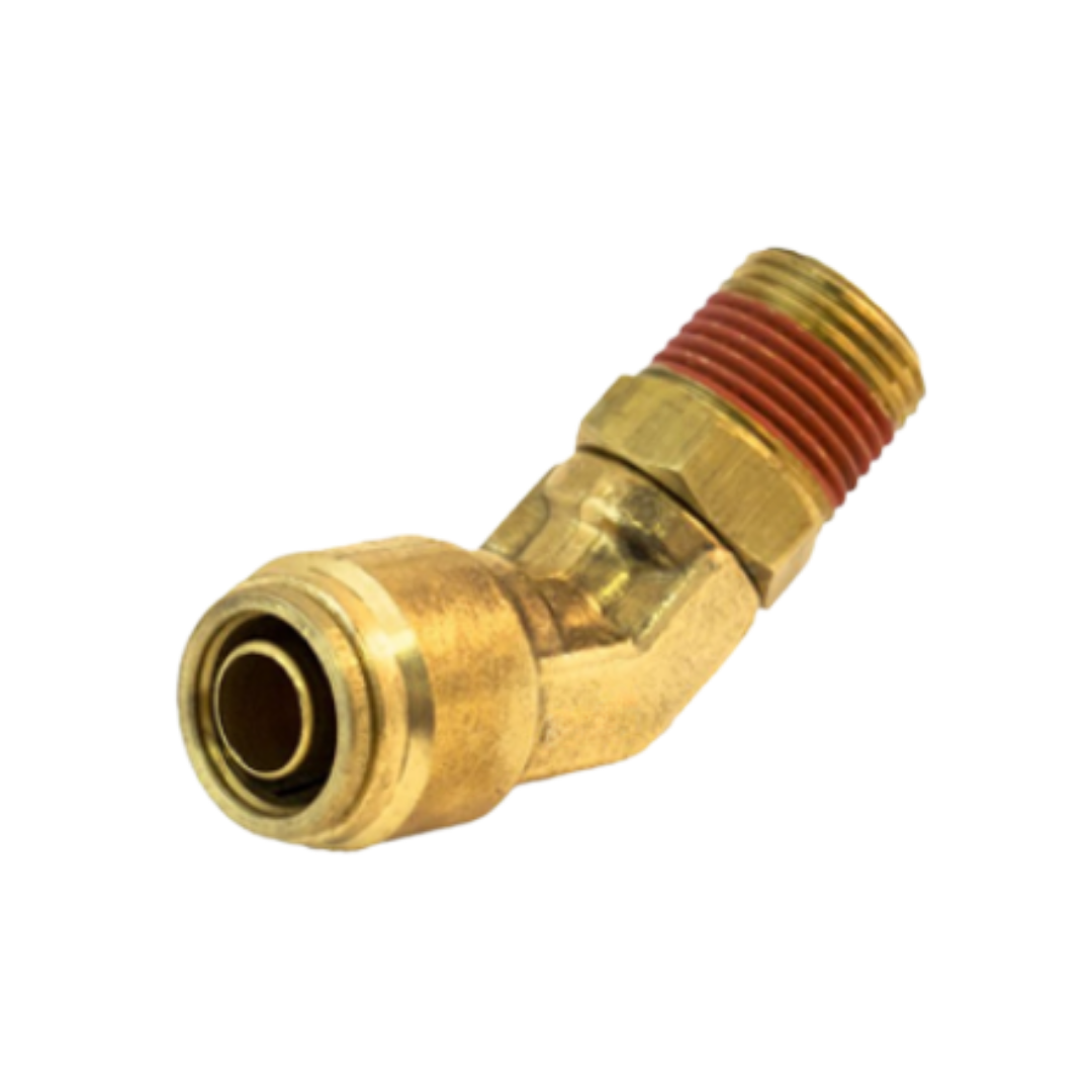 3/8" Tube x 3/8" Male Pipe Brass Push-to-Connect 45° Swivel Elbow