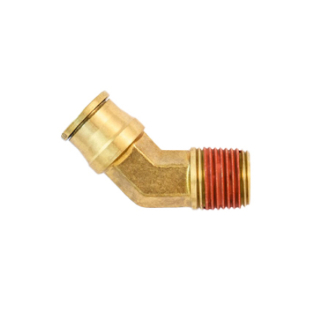 5/8" Tube x 1/2" Male Pipe Brass Push-to-Connect 45° Fixed Elbow (Non-Swivel)