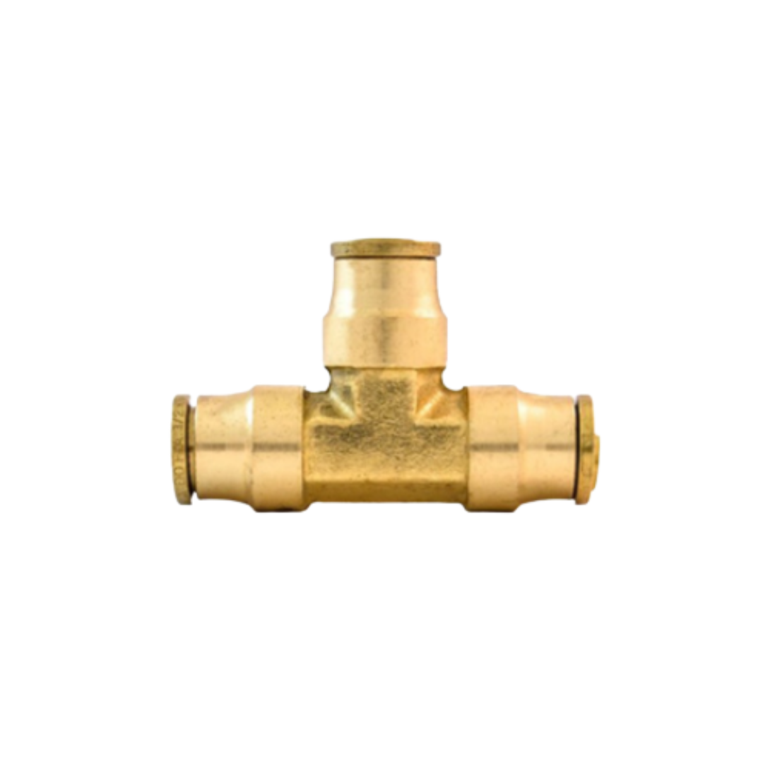 1/4" x 1/4" x 1/4" DOT Push-to-Connect Union Tee – Brass/Composite