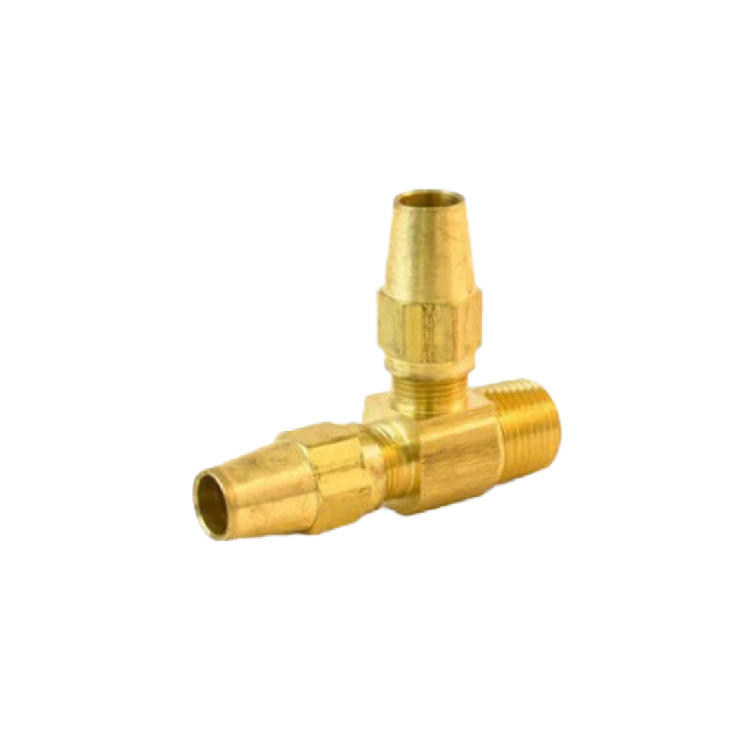 3/8" x 1/4" Brass Compression Male Run Tee – DOT Copper Tube Fitting