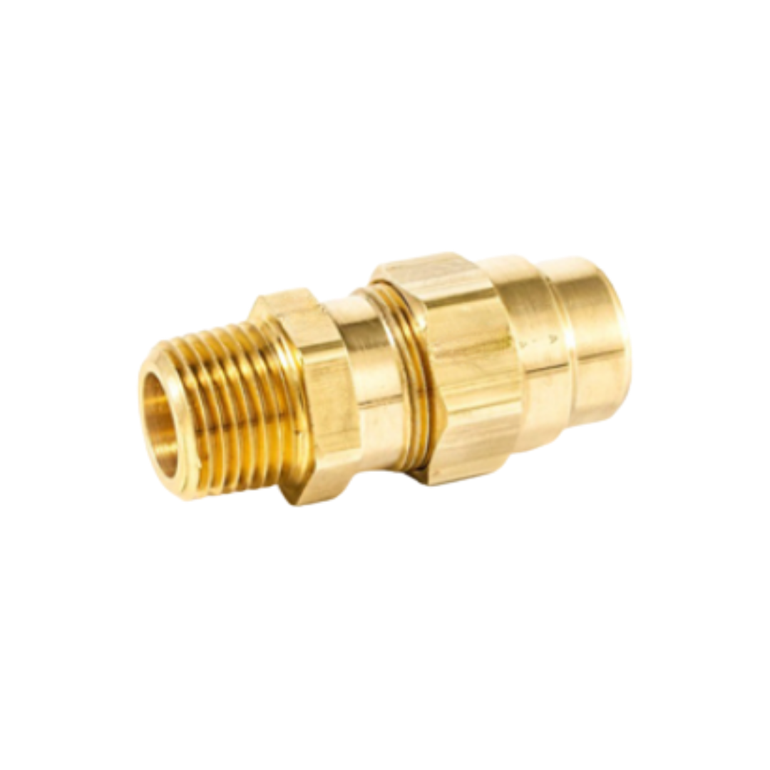 1/4" x 3/8" DOT Reusable Brass Male Hose Connector Assembly
