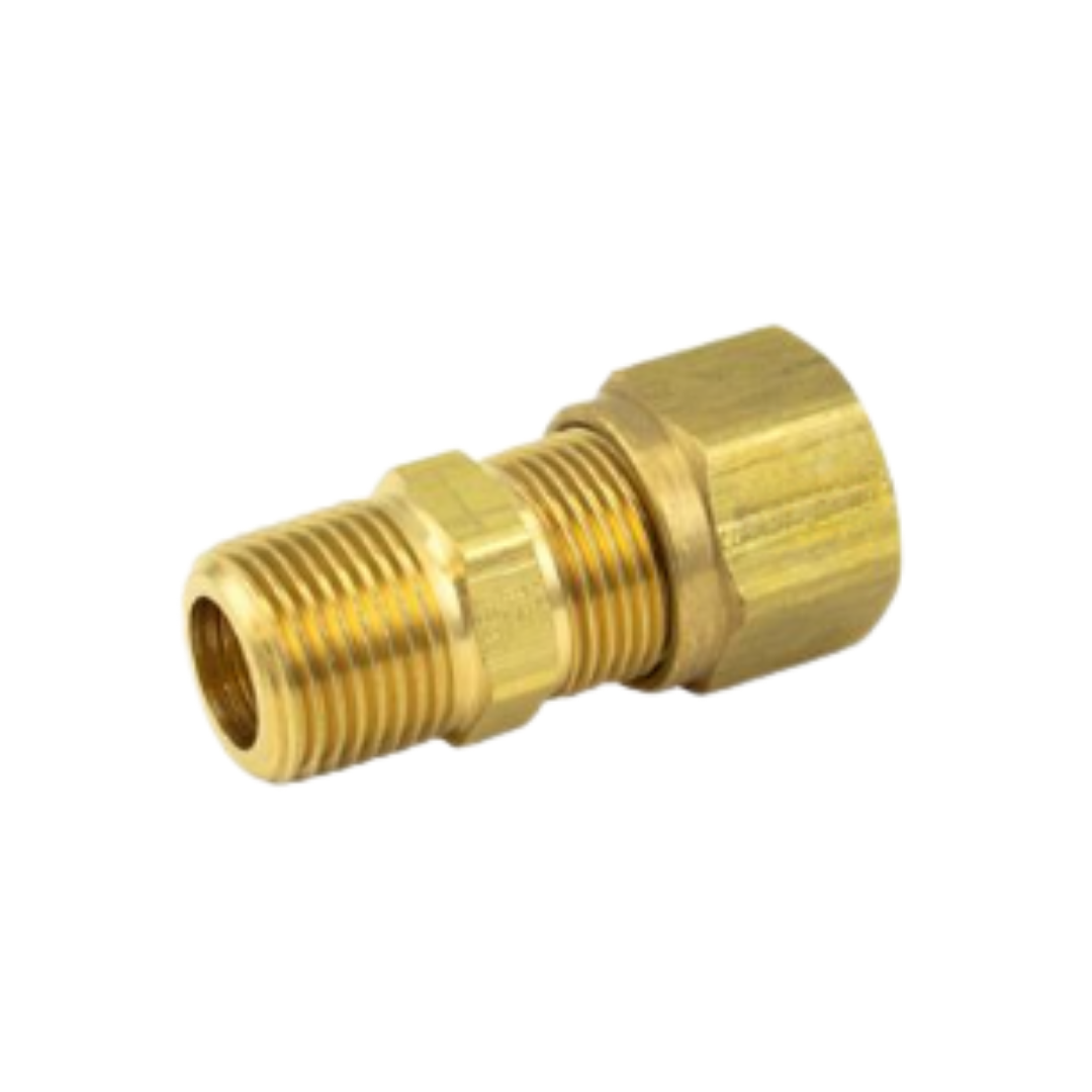 TRS-S768AB-10-12 Brass Male Connector, 5/8" Tube x 3/4" NPT, for Nylon Air Brake Tubing, -40°F to 200°F, 150 PSI