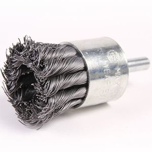 1" Knot End Brush β Stainless Steel β Twist Knot β 1/4" Shank β 0.020" Wire