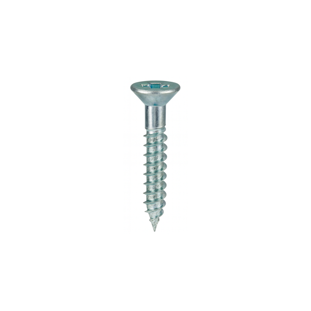 Self-Tapping Screw Flat Head Quad Drive #8 x 1" Zinc Plated