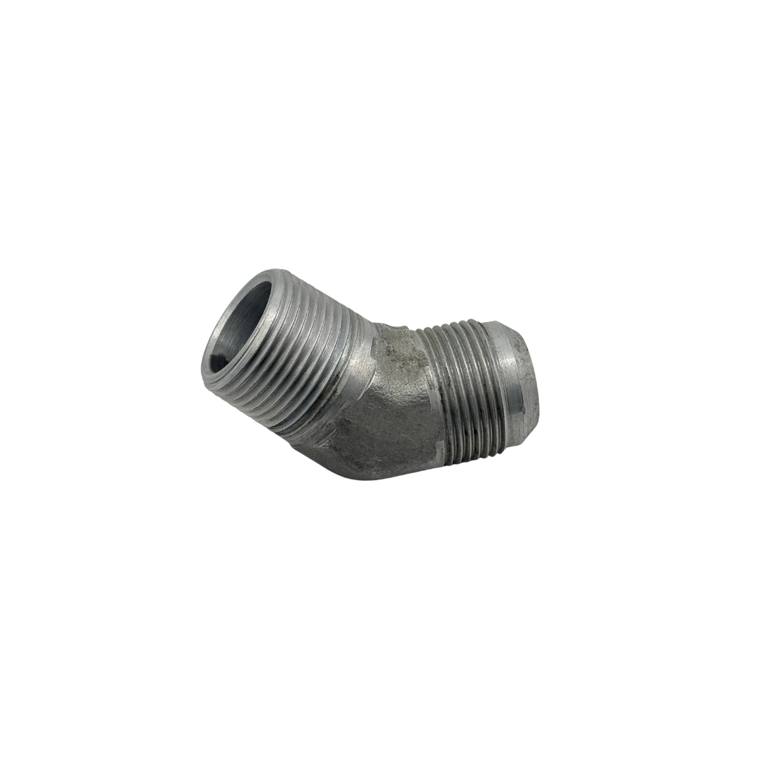 JIC 37° Flare 45° Male Elbow – 1" Tube x 1" Pipe – Steel Hydraulic Fitting – -65°F to 400°F