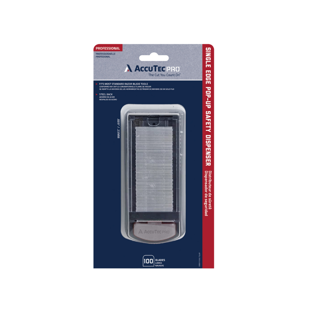 AccuTec PRO Pop-Up Single Edge Blades, 100-Pack